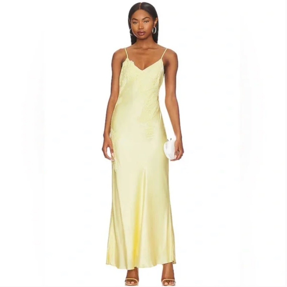 Bardot Avoco Lace Detail Midi Dress in Canary Yellow Size S